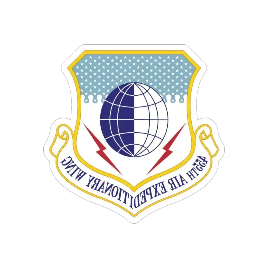 455th Air Expeditionary Wing (U.S. Air Force) REVERSE PRINT Transparent Die-Cut STICKER 4 Inch Die-Cut Transparent - The Sticker Space
