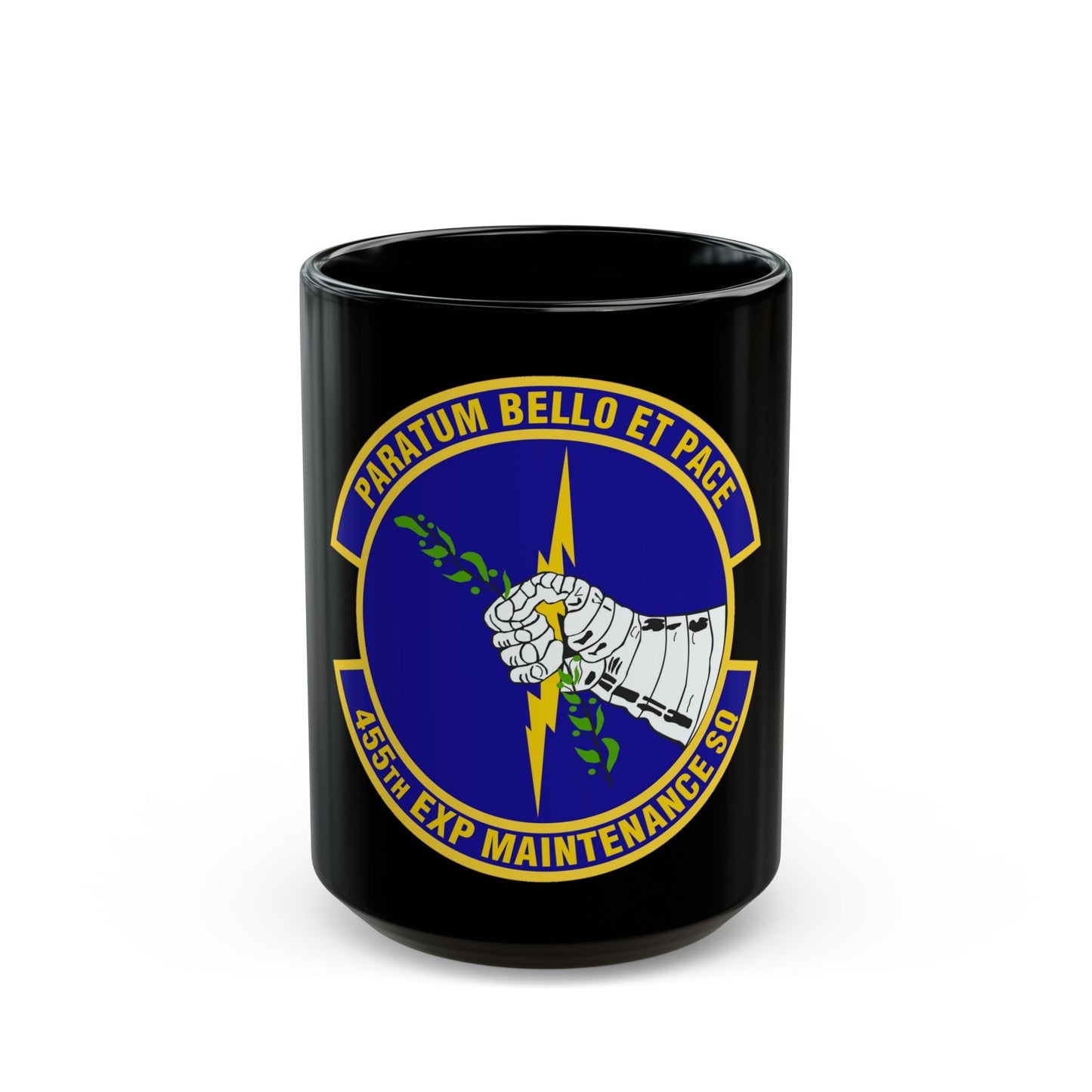 455th Expeditionary Maintenance Squadron (U.S. Air Force) Black Coffee Mug-15oz-The Sticker Space