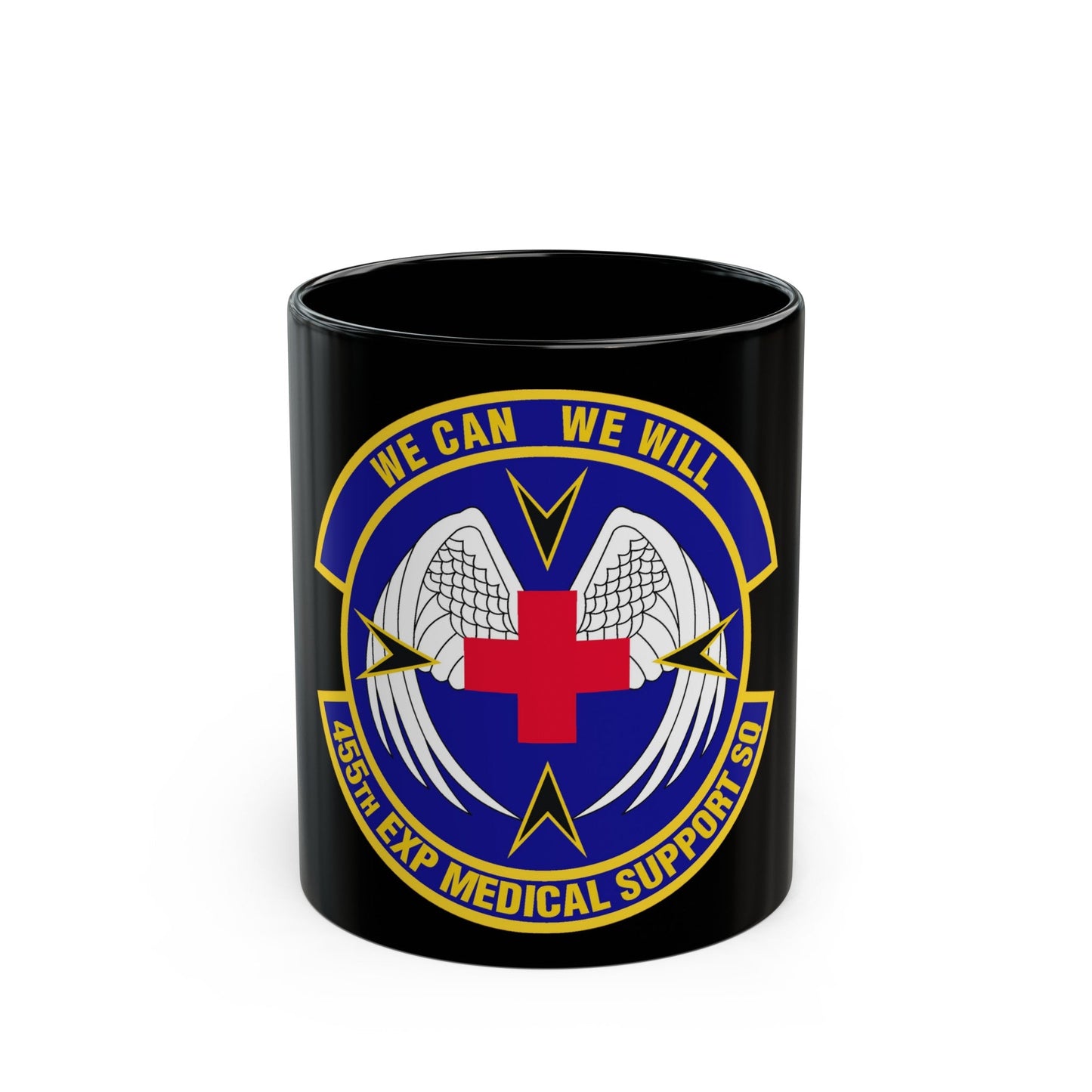 455th Expeditionary Medical Support Squadron (U.S. Air Force) Black Coffee Mug-11oz-The Sticker Space