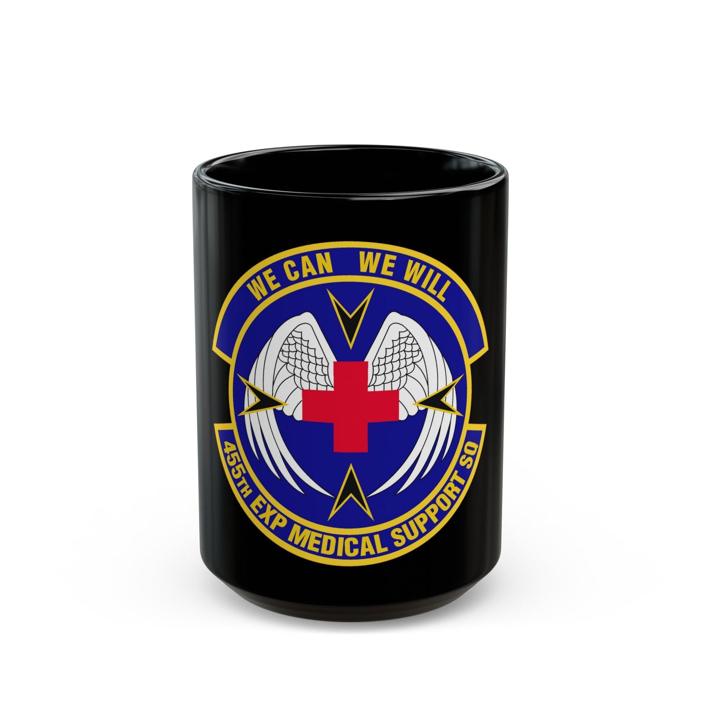 455th Expeditionary Medical Support Squadron (U.S. Air Force) Black Coffee Mug-15oz-The Sticker Space