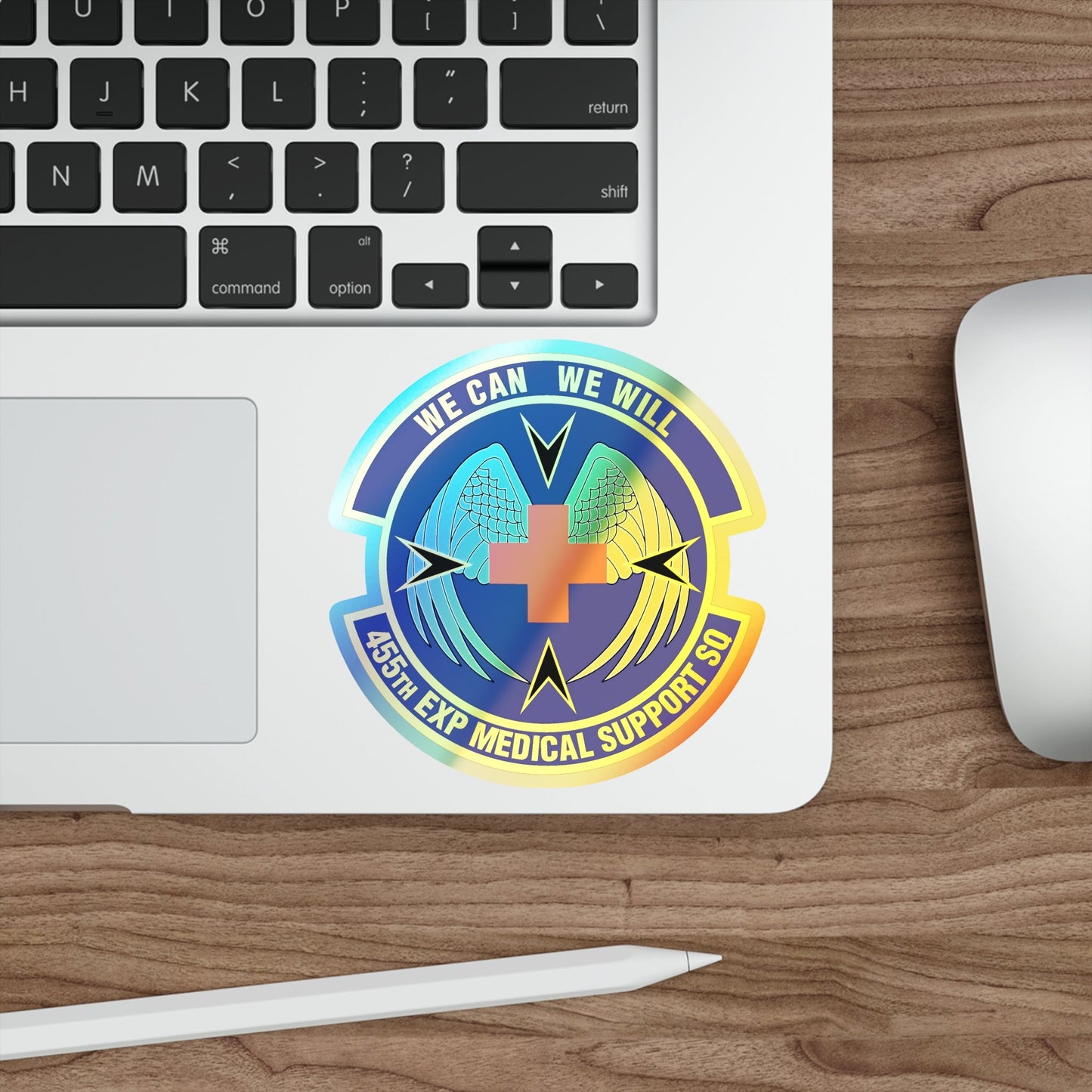 455th Expeditionary Medical Support Squadron (U.S. Air Force) Holographic STICKER Die-Cut Vinyl Decal-The Sticker Space