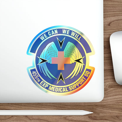 455th Expeditionary Medical Support Squadron (U.S. Air Force) Holographic STICKER Die-Cut Vinyl Decal-The Sticker Space