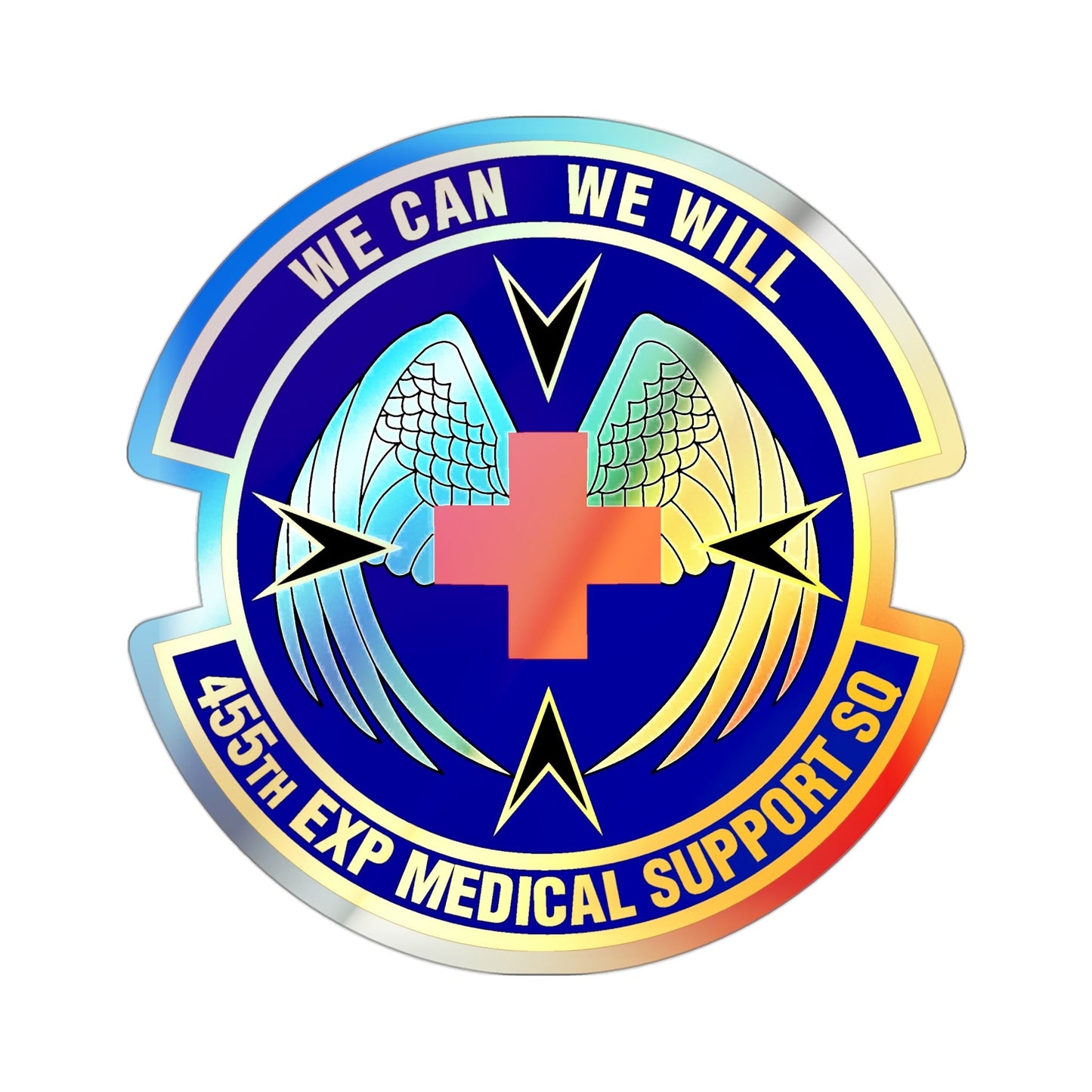 455th Expeditionary Medical Support Squadron (U.S. Air Force) Holographic STICKER Die-Cut Vinyl Decal-3 Inch-The Sticker Space