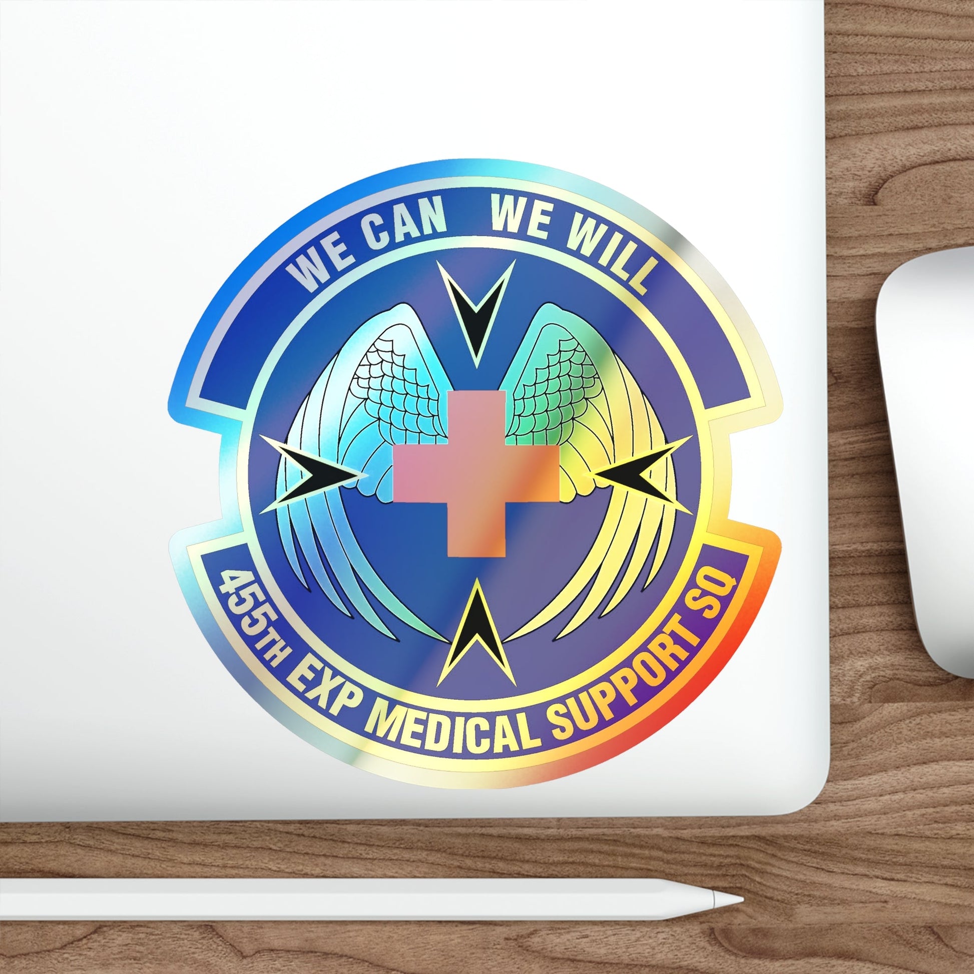 455th Expeditionary Medical Support Squadron (U.S. Air Force) Holographic STICKER Die-Cut Vinyl Decal-The Sticker Space