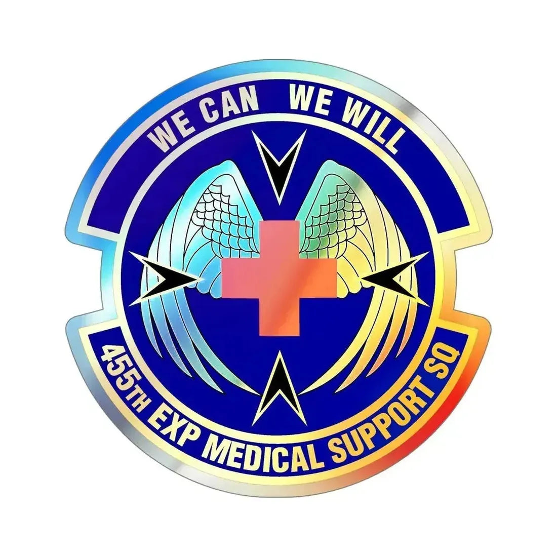 455th Expeditionary Medical Support Squadron (U.S. Air Force) Holographic STICKER Die-Cut Vinyl Decal 5 Inch - The Sticker Space