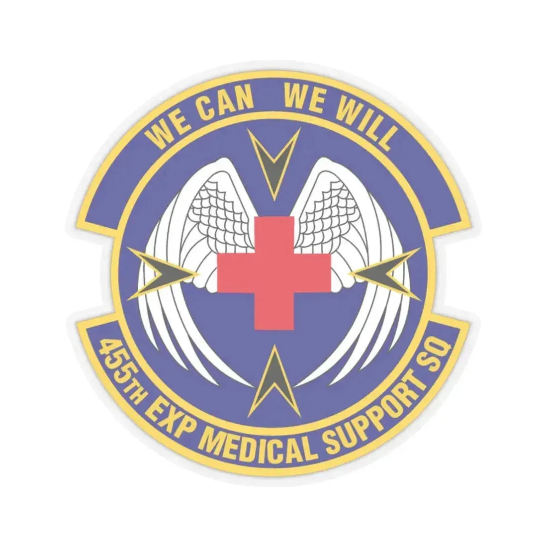 455th Expeditionary Medical Support Squadron (U.S. Air Force) STICKER Vinyl Kiss-Cut Decal 2 Inch Transparent - The Sticker Space