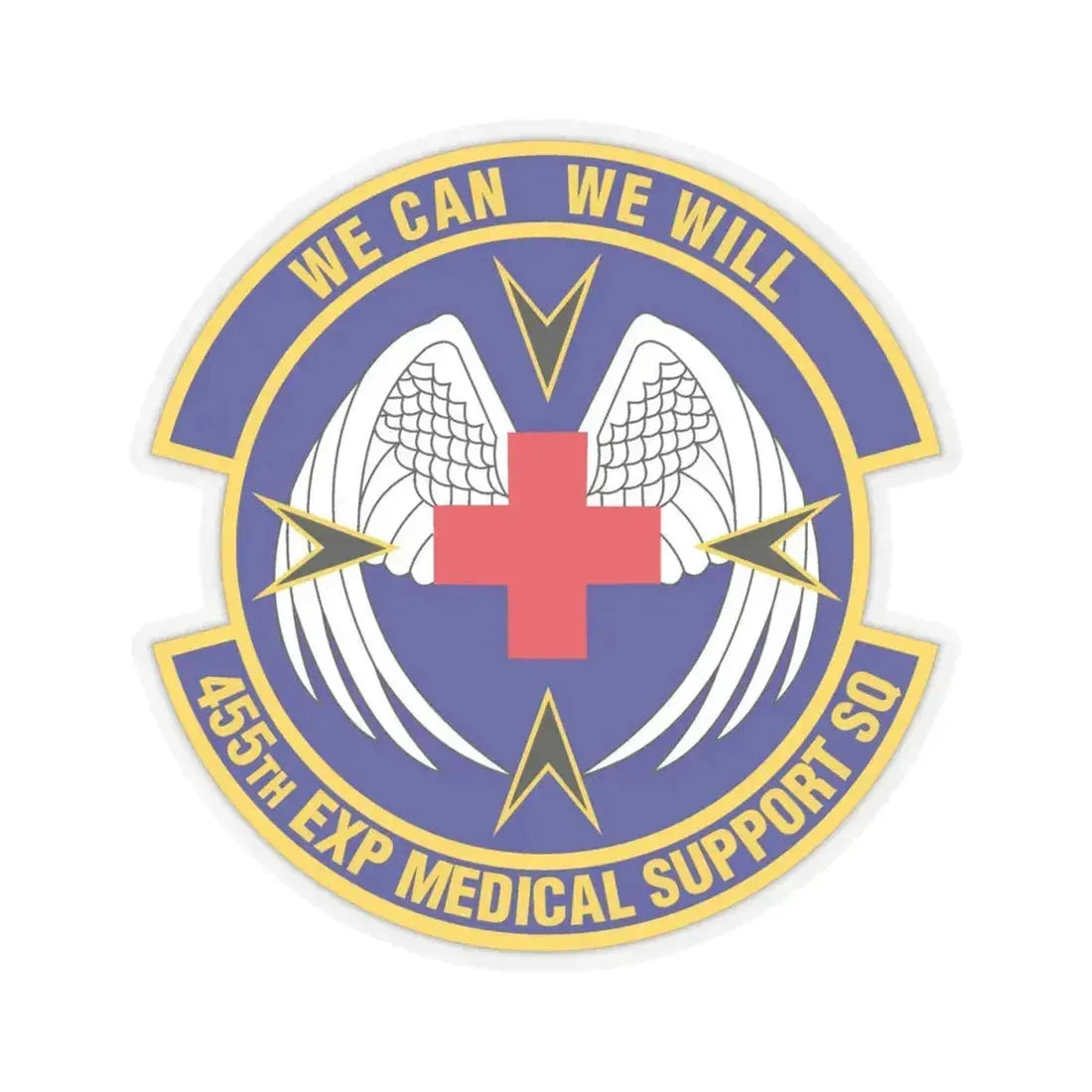 455th Expeditionary Medical Support Squadron (U.S. Air Force) STICKER Vinyl Kiss-Cut Decal 4 Inch Transparent - The Sticker Space