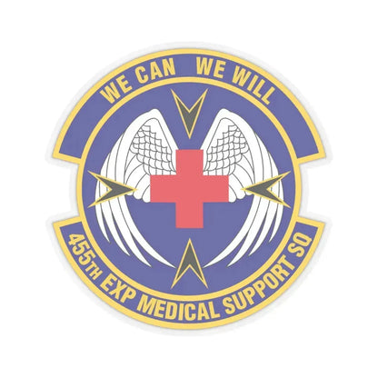 455th Expeditionary Medical Support Squadron (U.S. Air Force) STICKER Vinyl Kiss-Cut Decal 4 Inch Transparent - The Sticker Space