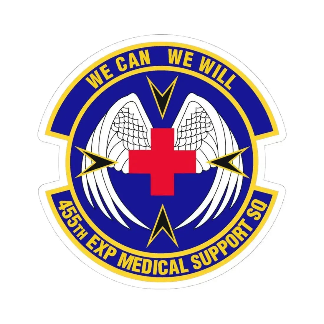 455th Expeditionary Medical Support Squadron (U.S. Air Force) STICKER Vinyl Kiss-Cut Decal 4 Inch White - The Sticker Space