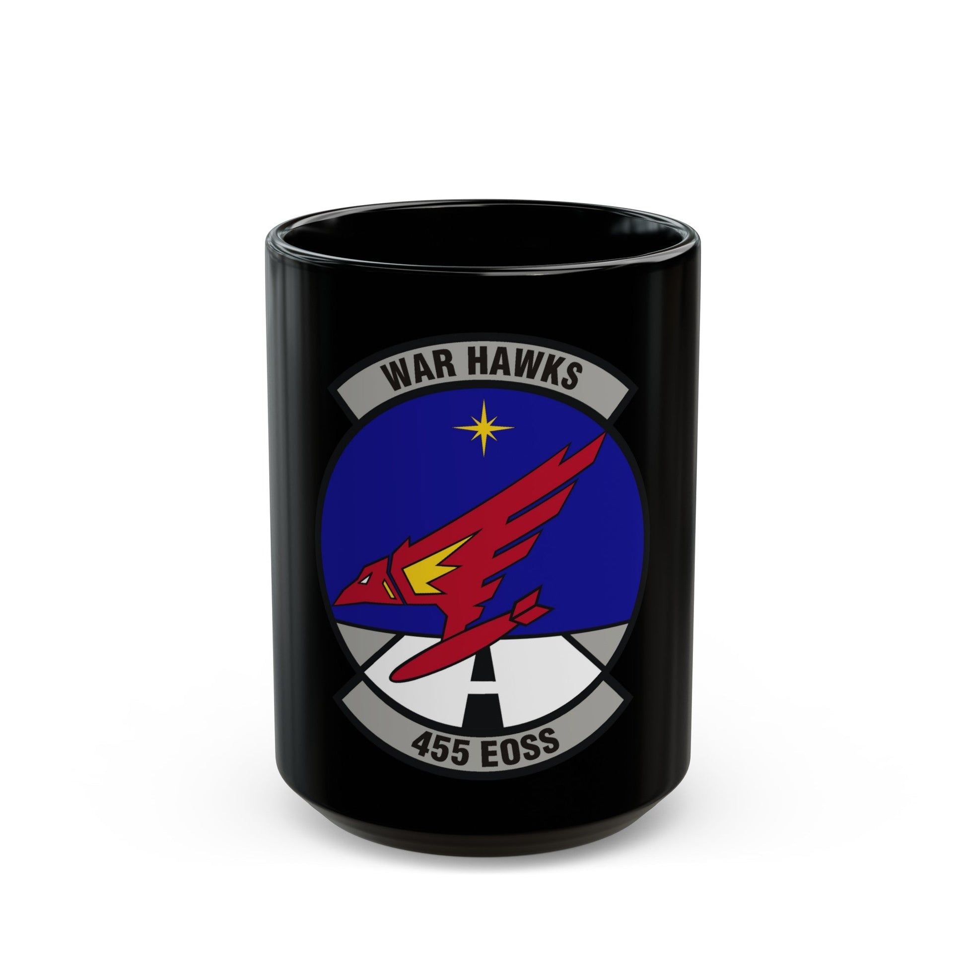 455th Expeditionary Operations Support Squadron (U.S. Air Force) Black Coffee Mug-15oz-The Sticker Space