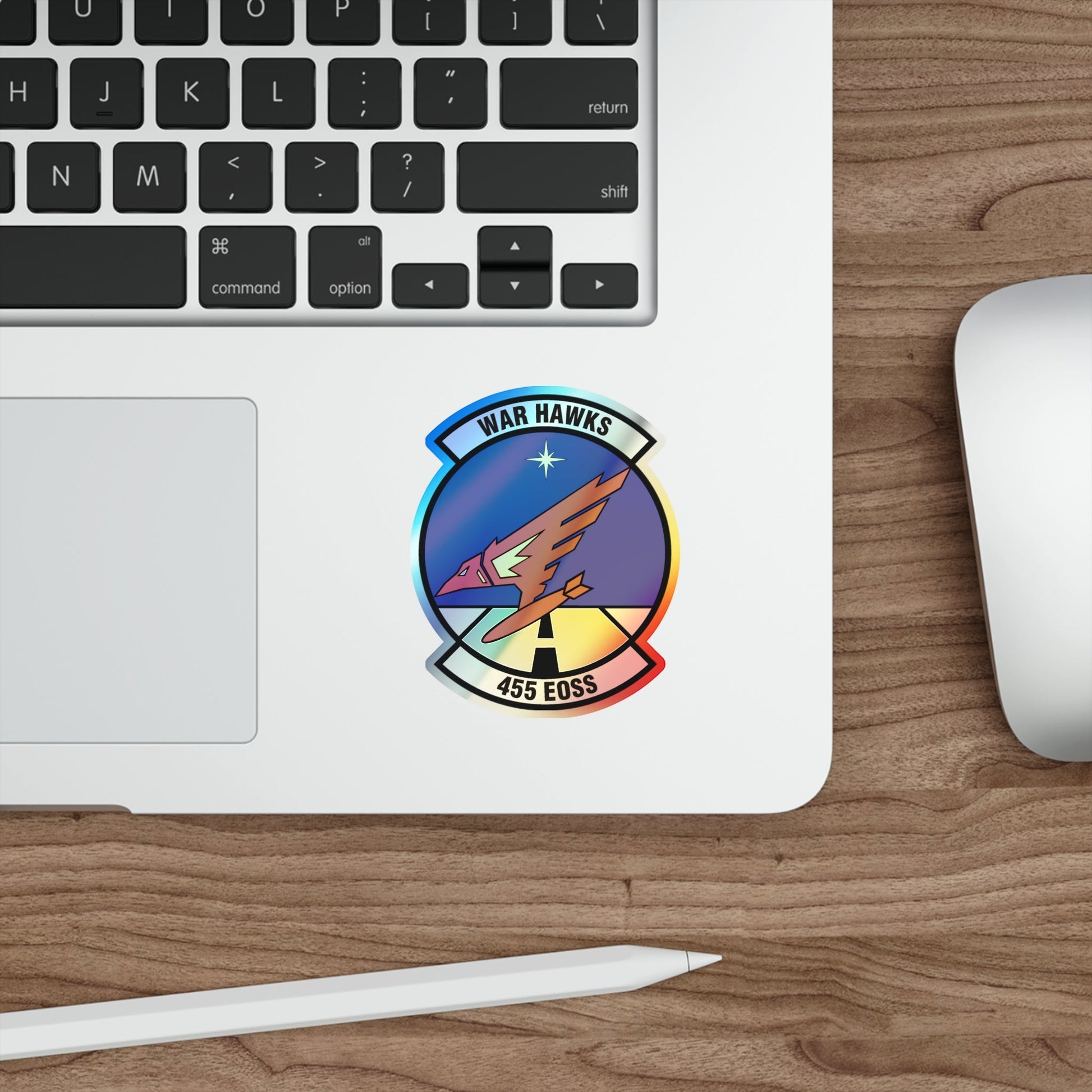 455th Expeditionary Operations Support Squadron (U.S. Air Force) Holographic STICKER Die-Cut Vinyl Decal-The Sticker Space