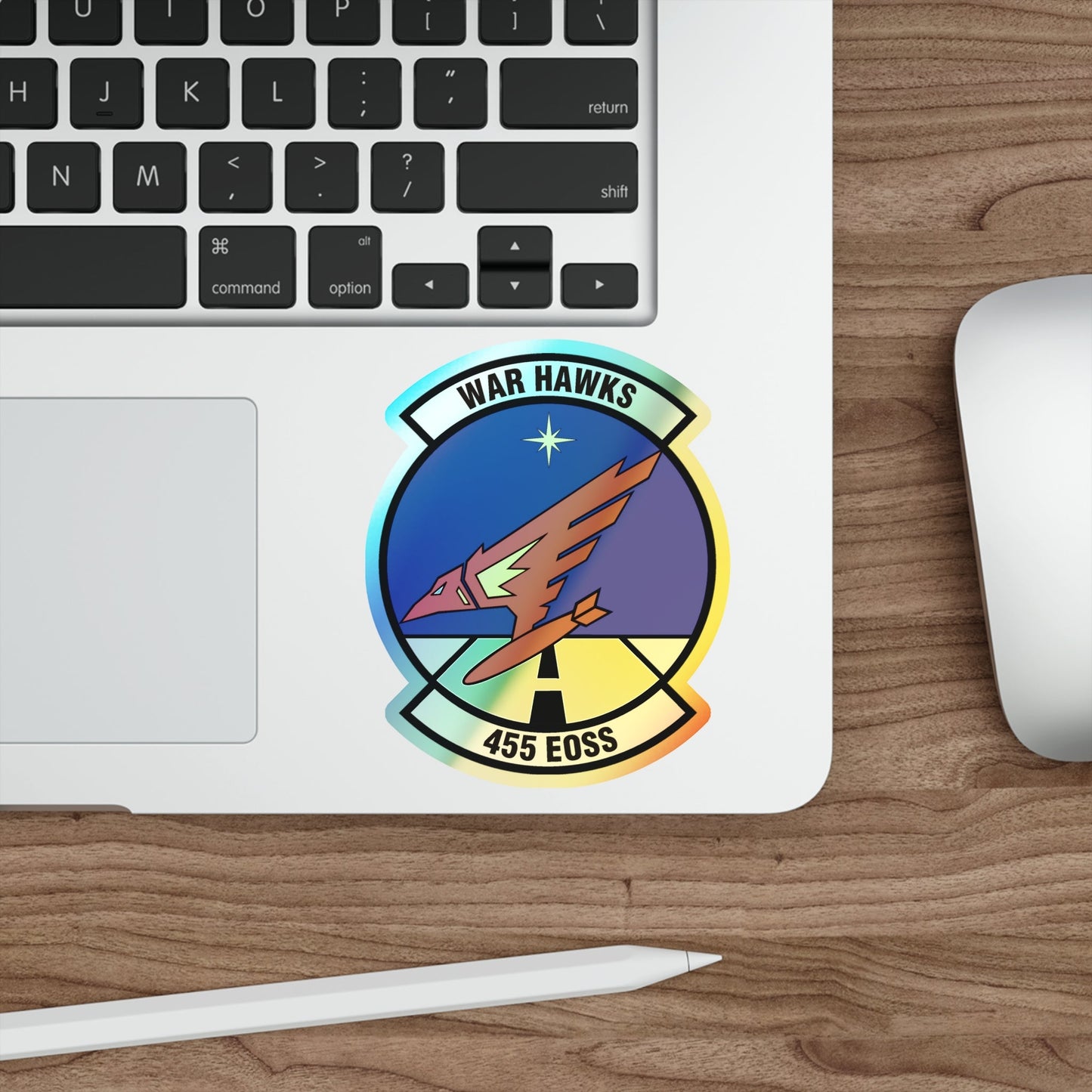 455th Expeditionary Operations Support Squadron (U.S. Air Force) Holographic STICKER Die-Cut Vinyl Decal-The Sticker Space