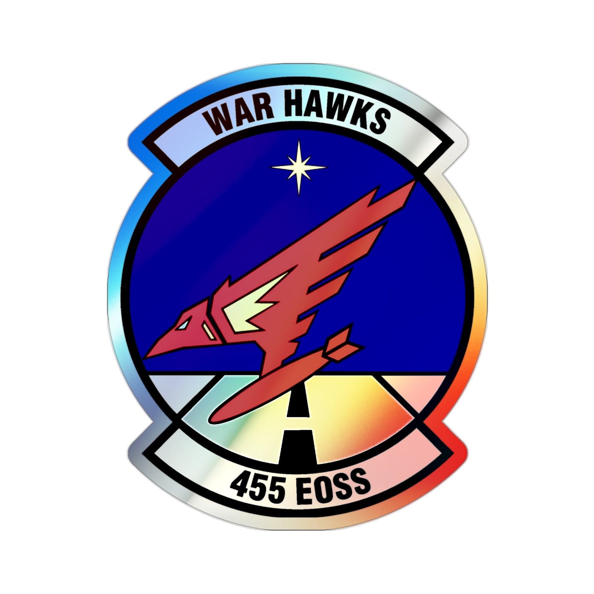 455th Expeditionary Operations Support Squadron (U.S. Air Force) Holographic STICKER Die-Cut Vinyl Decal-2 Inch-The Sticker Space