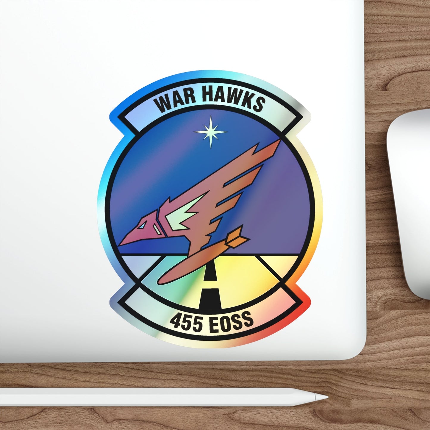 455th Expeditionary Operations Support Squadron (U.S. Air Force) Holographic STICKER Die-Cut Vinyl Decal-The Sticker Space