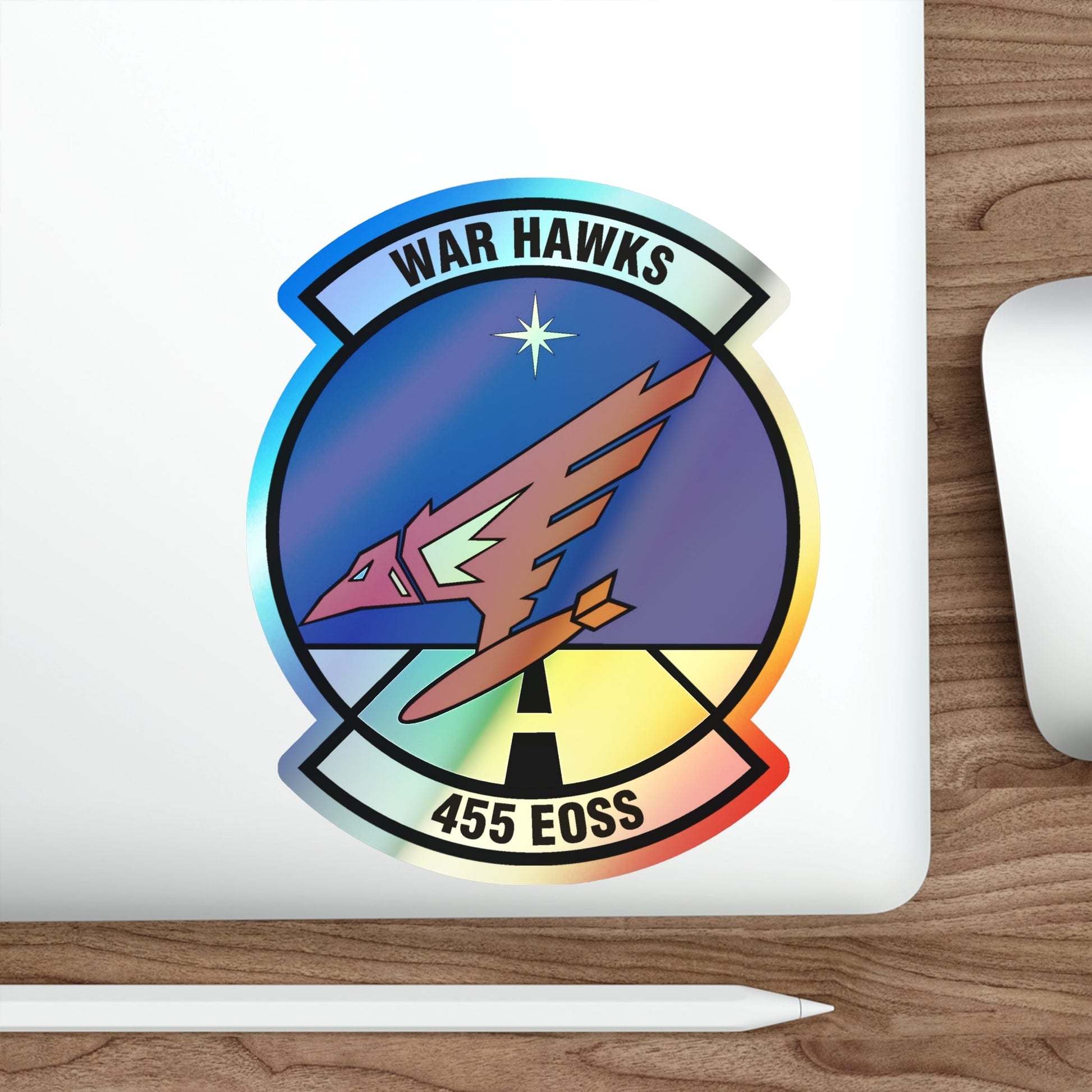 455th Expeditionary Operations Support Squadron (U.S. Air Force) Holographic STICKER Die-Cut Vinyl Decal-The Sticker Space