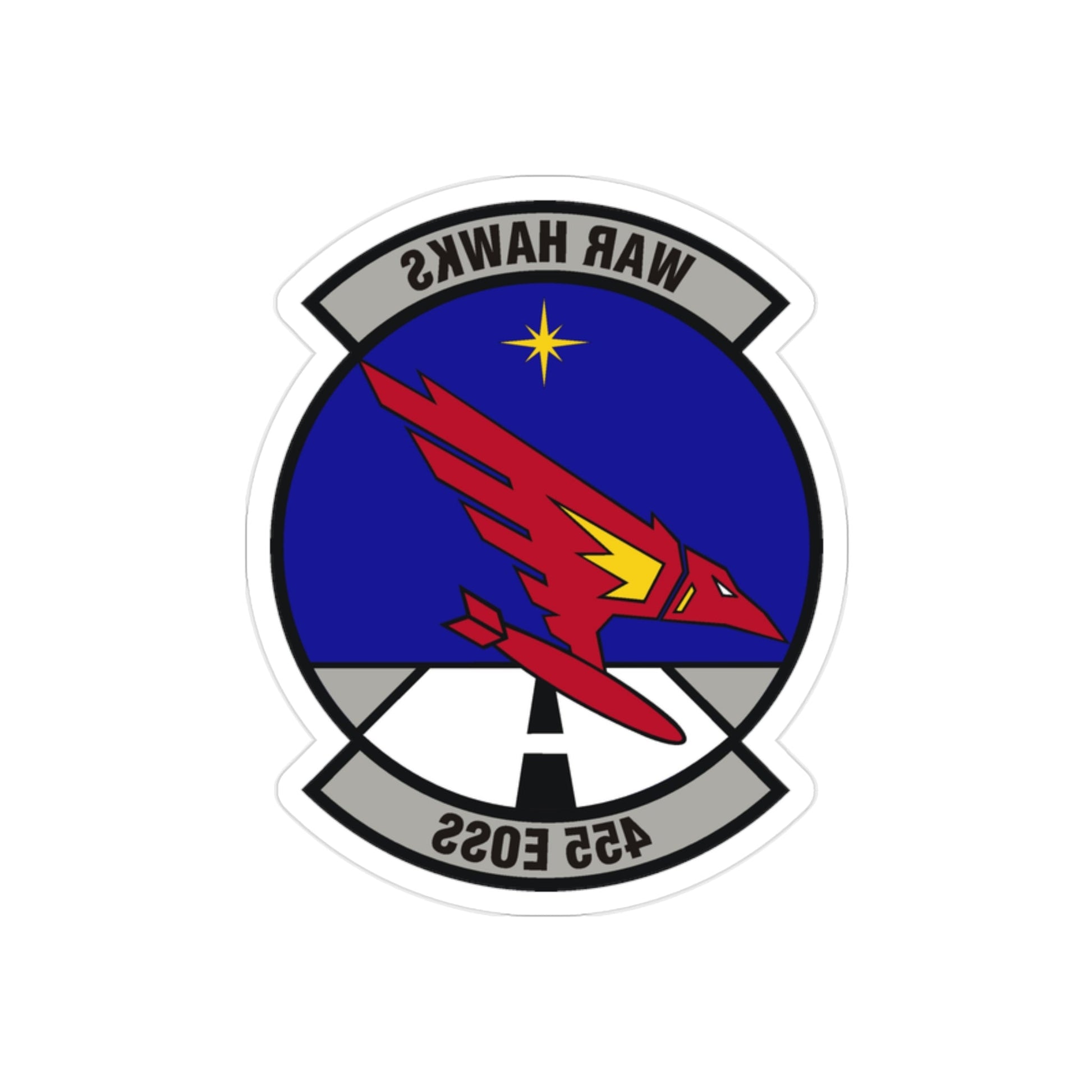 455th Expeditionary Operations Support Squadron (U.S. Air Force) REVERSE PRINT Transparent STICKER-2" × 2"-The Sticker Space