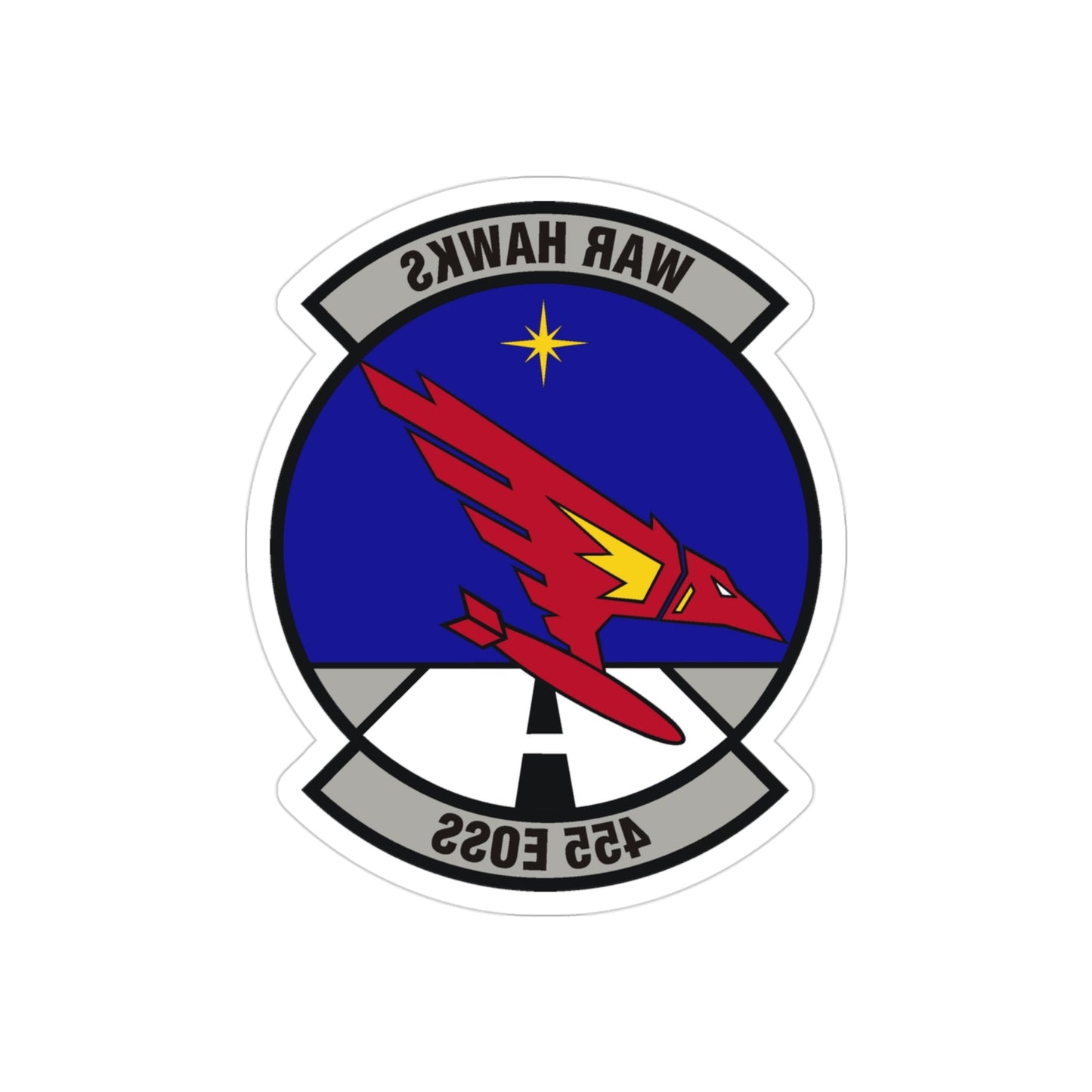 455th Expeditionary Operations Support Squadron (U.S. Air Force) REVERSE PRINT Transparent STICKER-3" × 3"-The Sticker Space