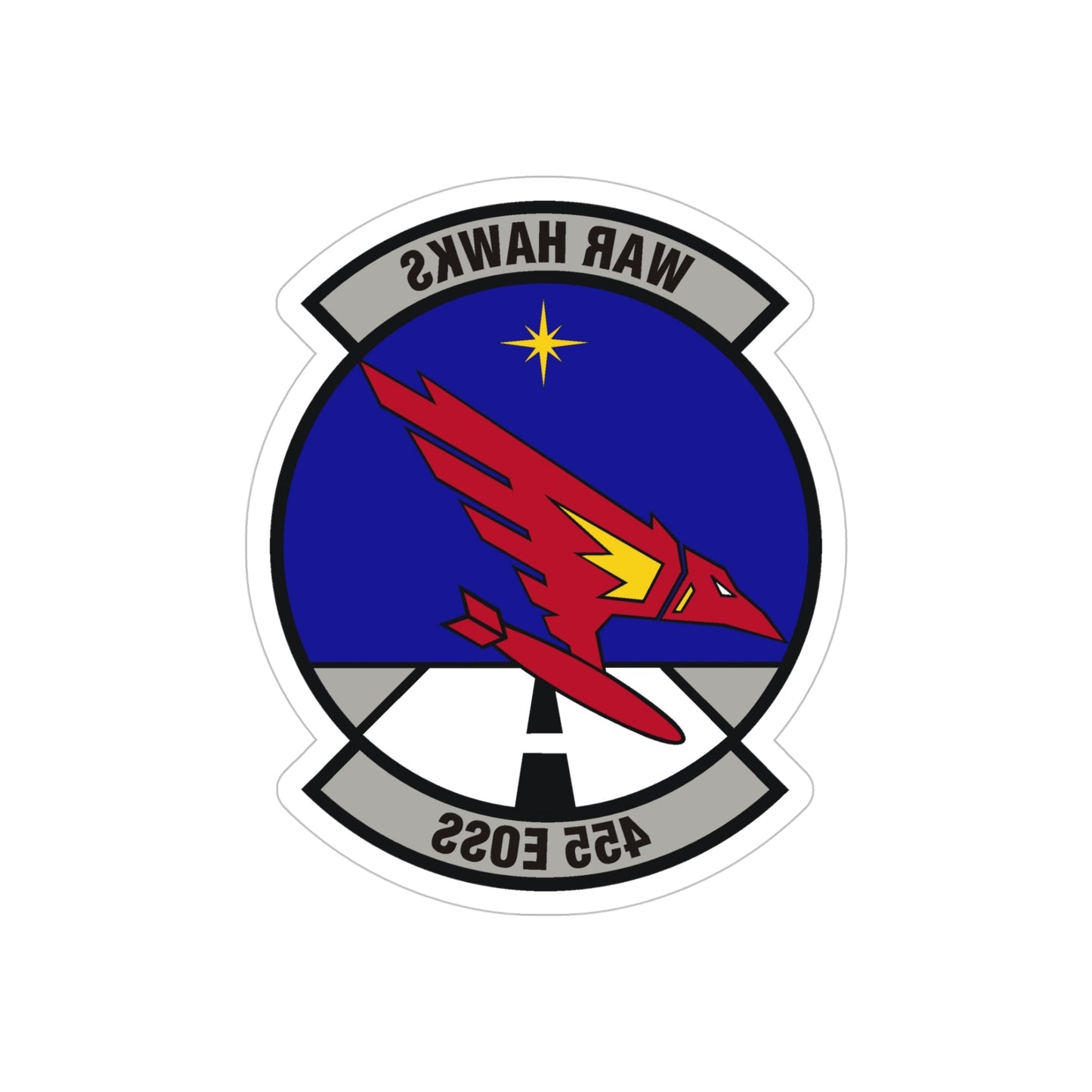 455th Expeditionary Operations Support Squadron (U.S. Air Force) REVERSE PRINT Transparent STICKER-5" × 5"-The Sticker Space