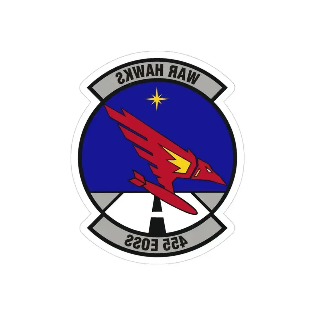 455th Expeditionary Operations Support Squadron (U.S. Air Force) REVERSE PRINT Transparent Die-Cut STICKER 3 Inch Die-Cut Transparent - The Sticker Space