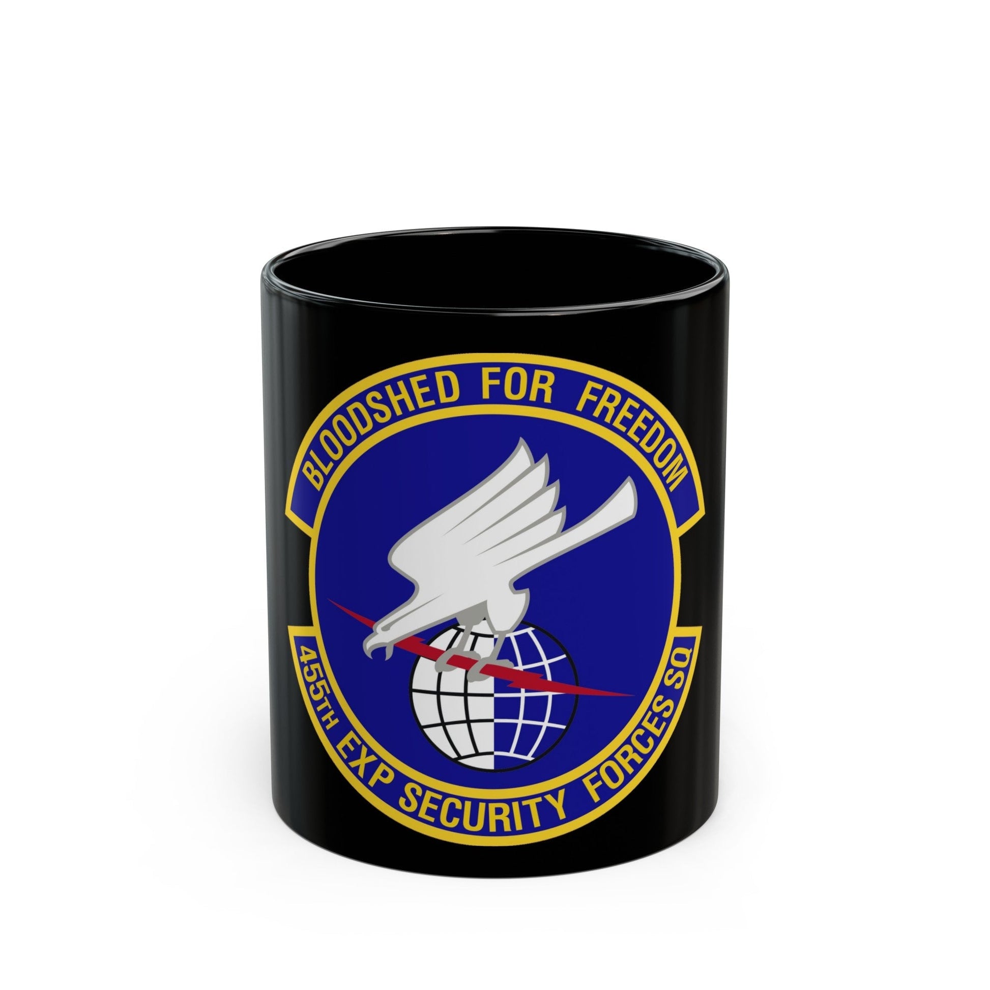 455th Expeditionary Security Forces Squadron (U.S. Air Force) Black Coffee Mug-11oz-The Sticker Space