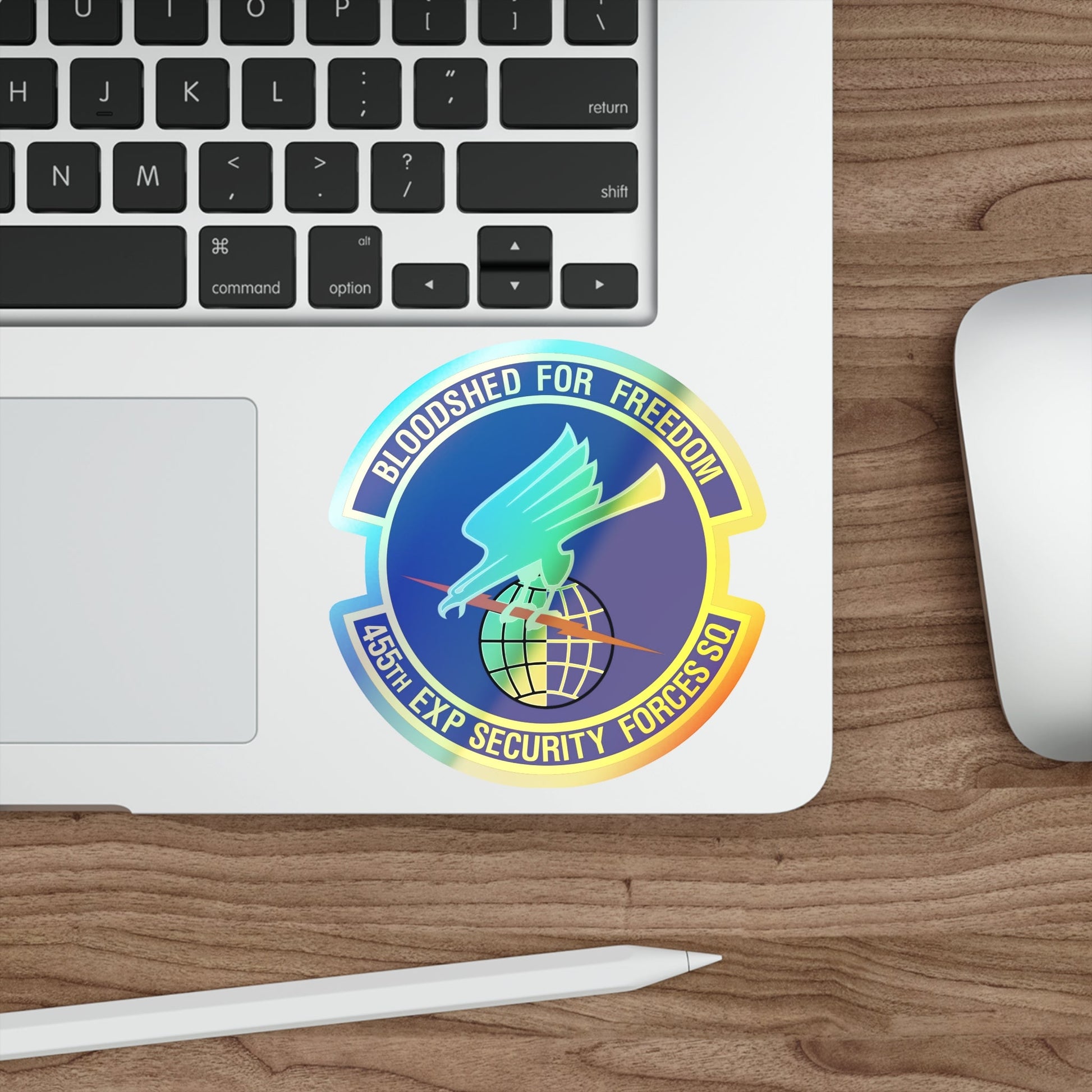 455th Expeditionary Security Forces Squadron (U.S. Air Force) Holographic STICKER Die-Cut Vinyl Decal-The Sticker Space