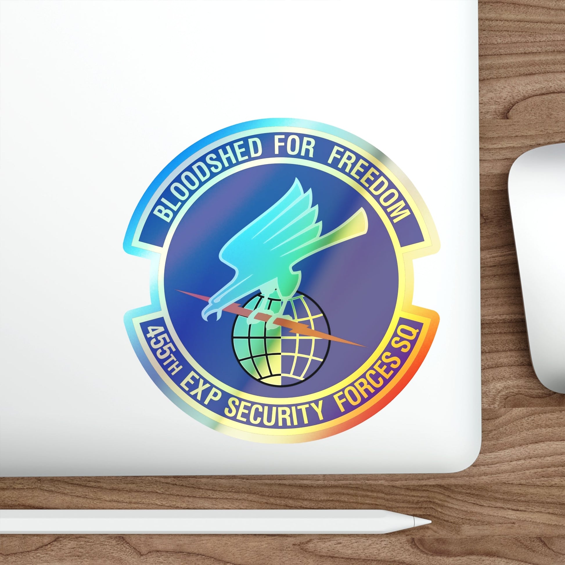 455th Expeditionary Security Forces Squadron (U.S. Air Force) Holographic STICKER Die-Cut Vinyl Decal-The Sticker Space