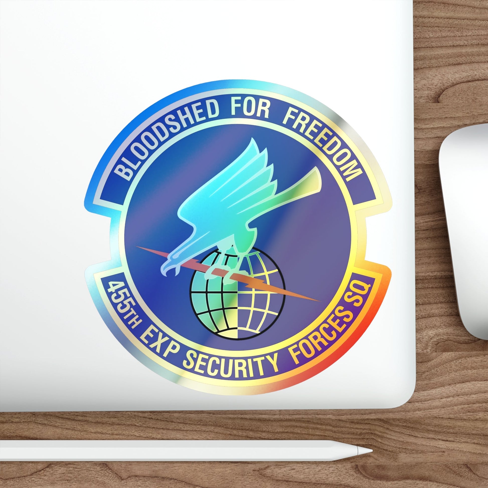 455th Expeditionary Security Forces Squadron (U.S. Air Force) Holographic STICKER Die-Cut Vinyl Decal-The Sticker Space