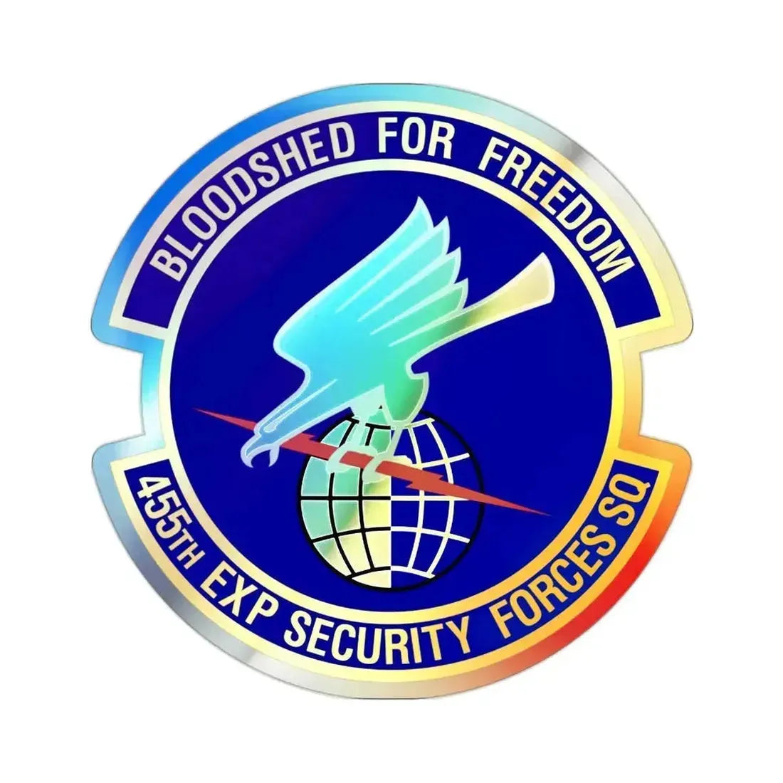 455th Expeditionary Security Forces Squadron (U.S. Air Force) Holographic STICKER Die-Cut Vinyl Decal 2 Inch - The Sticker Space