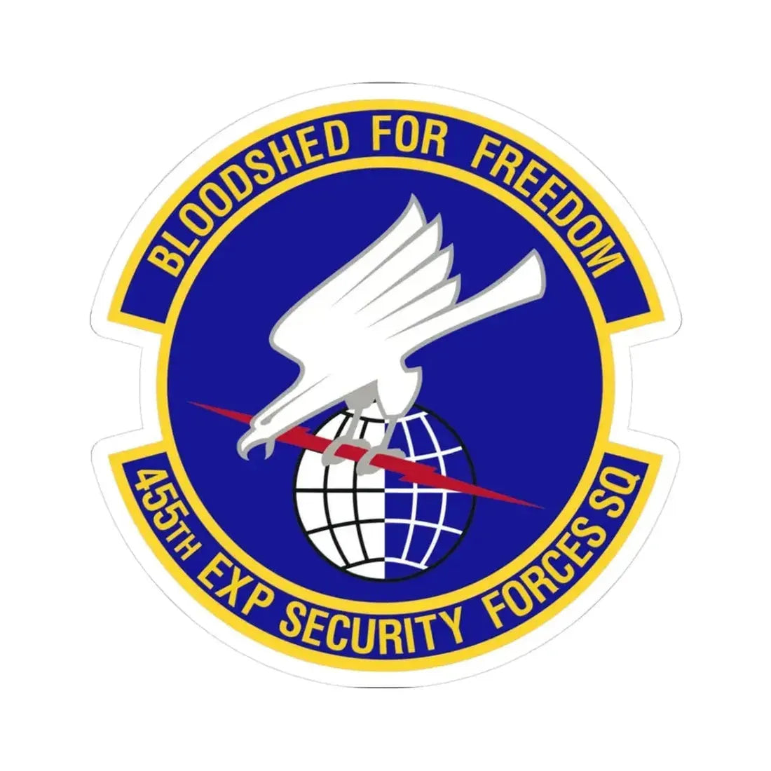455th Expeditionary Security Forces Squadron (U.S. Air Force) STICKER Vinyl Kiss-Cut Decal 3 Inch White - The Sticker Space