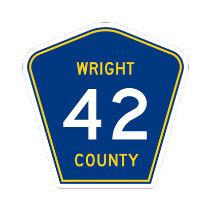 Wright County Route 42 MN (Minnesota) (Road Sign) STICKER Vinyl Kiss-Cut Decal