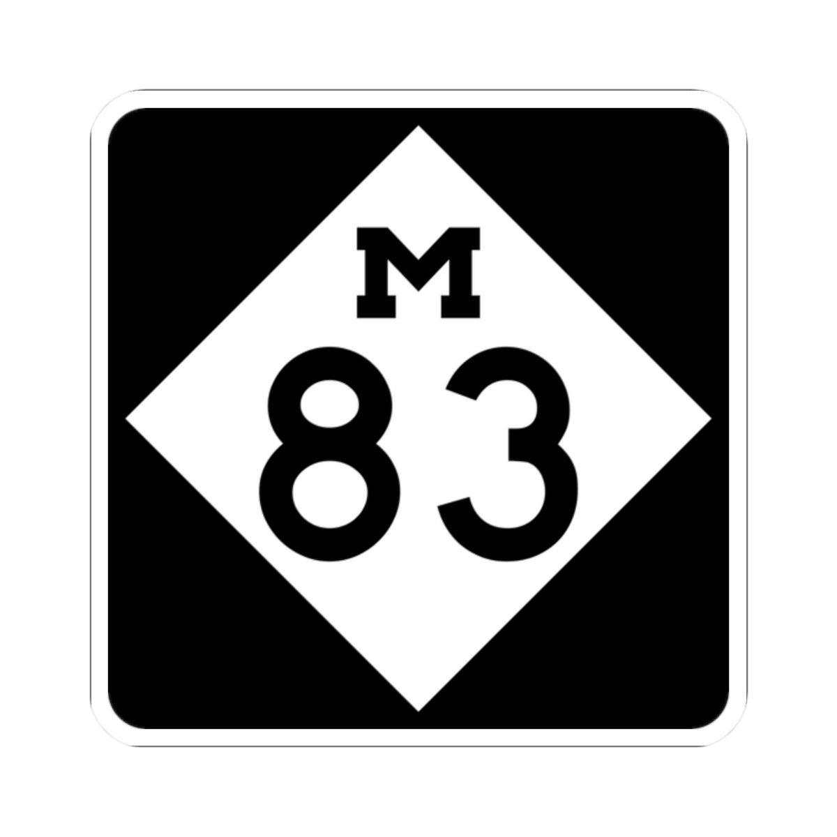 M-83 (Michigan) (Road Sign) STICKER Vinyl Kiss-Cut Decal