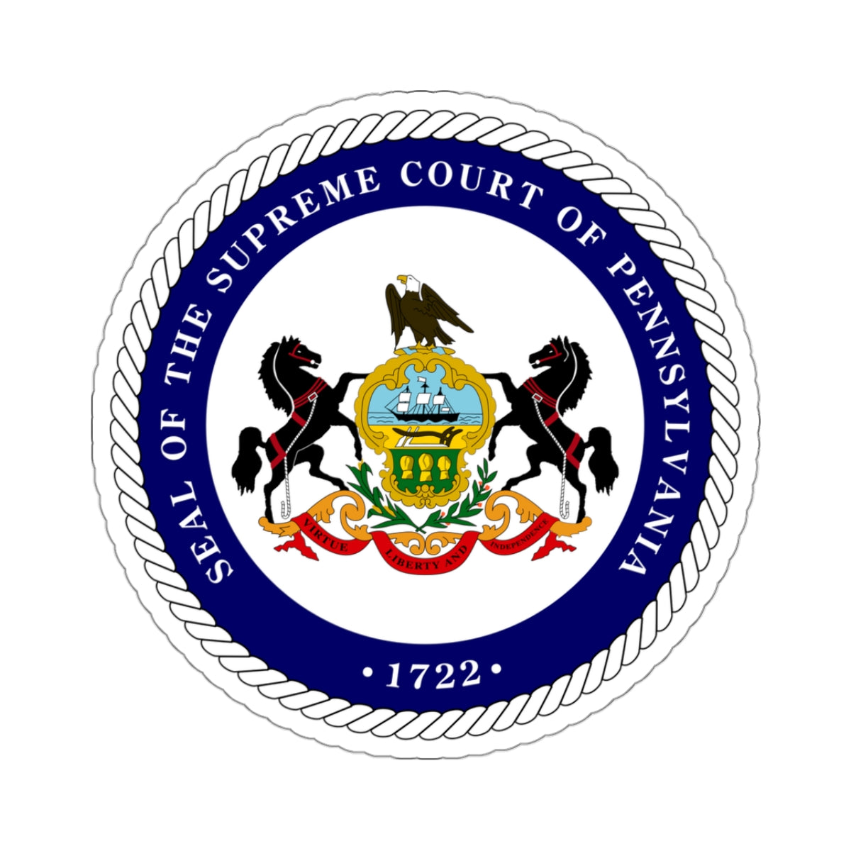 Seal of the Supreme Court of Pennsylvania v2 - STICKER Vinyl Kiss-Cut Decal