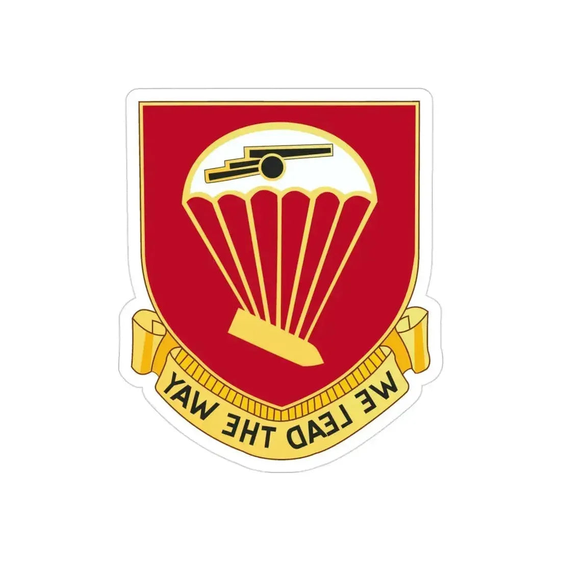 456th Airborne Field Artillery Battalion (U.S. Army) REVERSE PRINT Transparent Die-Cut STICKER 3 Inch Die-Cut Transparent - The Sticker Space