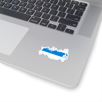 Flag-map of Russia White-Blue-White (Russia) STICKER Vinyl Kiss-Cut Decal