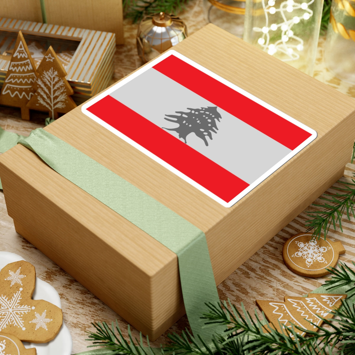 Flag of Lebanon - Red (Lebanon) STICKER Vinyl Kiss-Cut Decal