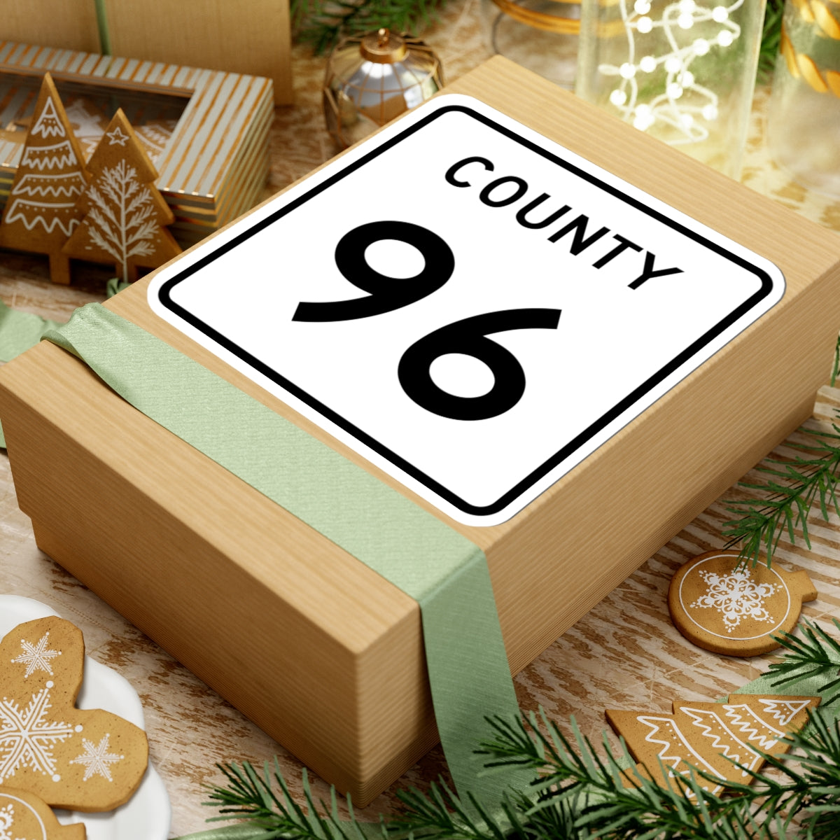 County 96 square (Minnesota) (Road Sign) STICKER Vinyl Kiss-Cut Decal
