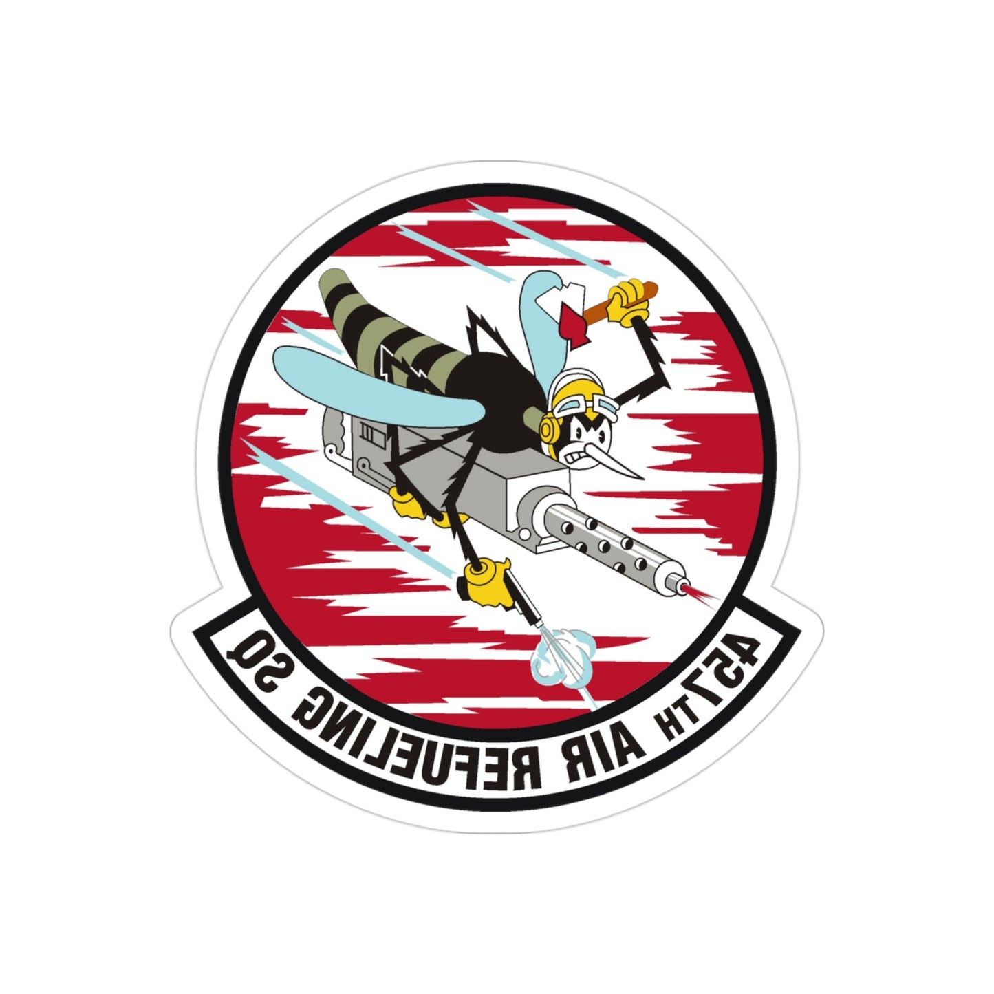 457th Air Refueling Squadron (U.S. Air Force) REVERSE PRINT Transparent STICKER-3" × 3"-The Sticker Space