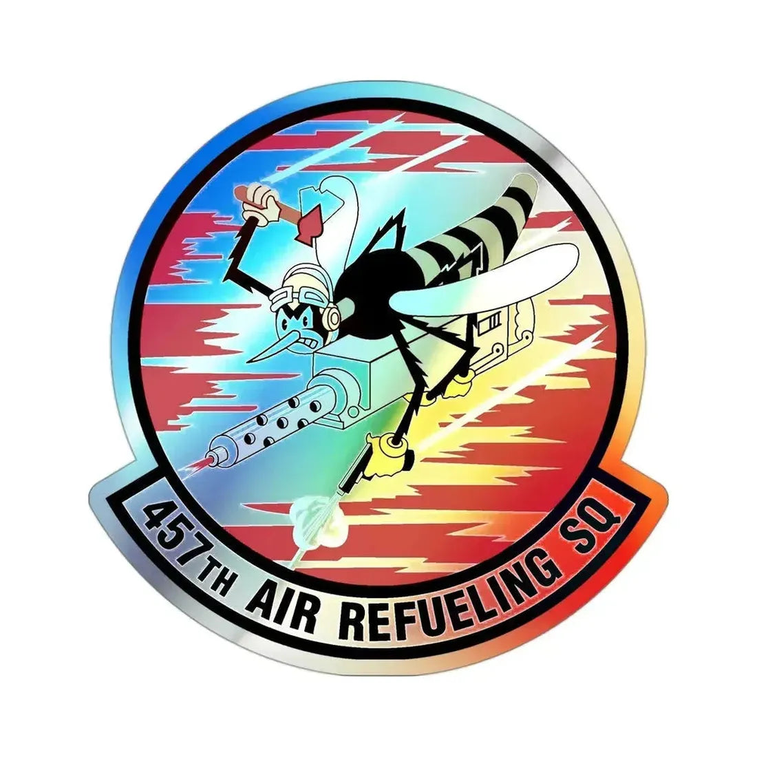 457th Air Refueling Squadron (U.S. Air Force) Holographic STICKER Die-Cut Vinyl Decal 3 Inch Holographic - The Sticker Space