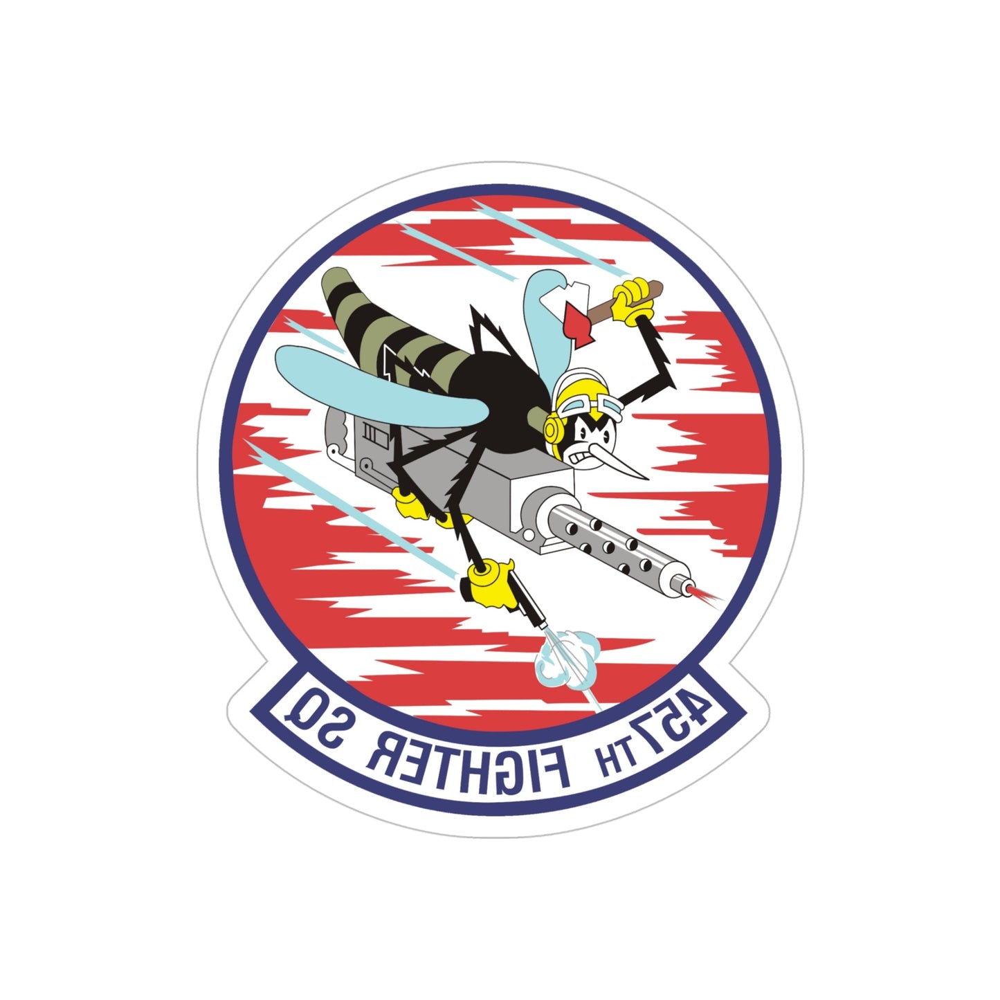 457th Fighter Squadron (U.S. Air Force) REVERSE PRINT Transparent STICKER-5" × 5"-The Sticker Space