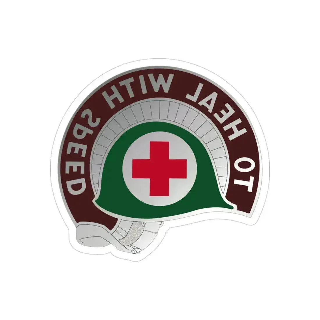 458 Surgical Hospital (U.S. Army) REVERSE PRINT Transparent Die-Cut STICKER 3 Inch Die-Cut Transparent - The Sticker Space