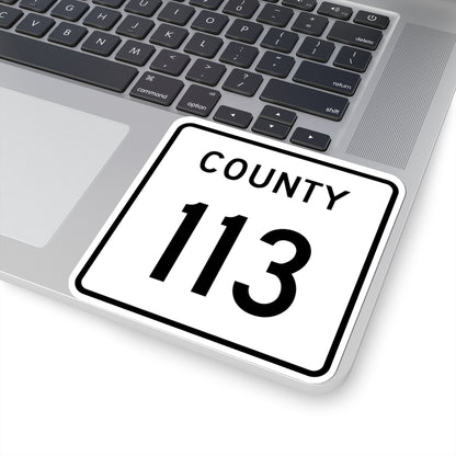County 113 square (Minnesota) (Road Sign) STICKER Vinyl Kiss-Cut Decal
