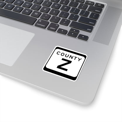 WIS County Z (Wisconsin) (Road Sign) STICKER Vinyl Kiss-Cut Decal