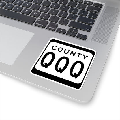 WIS County QQQ (Wisconsin) (Road Sign) STICKER Vinyl Kiss-Cut Decal