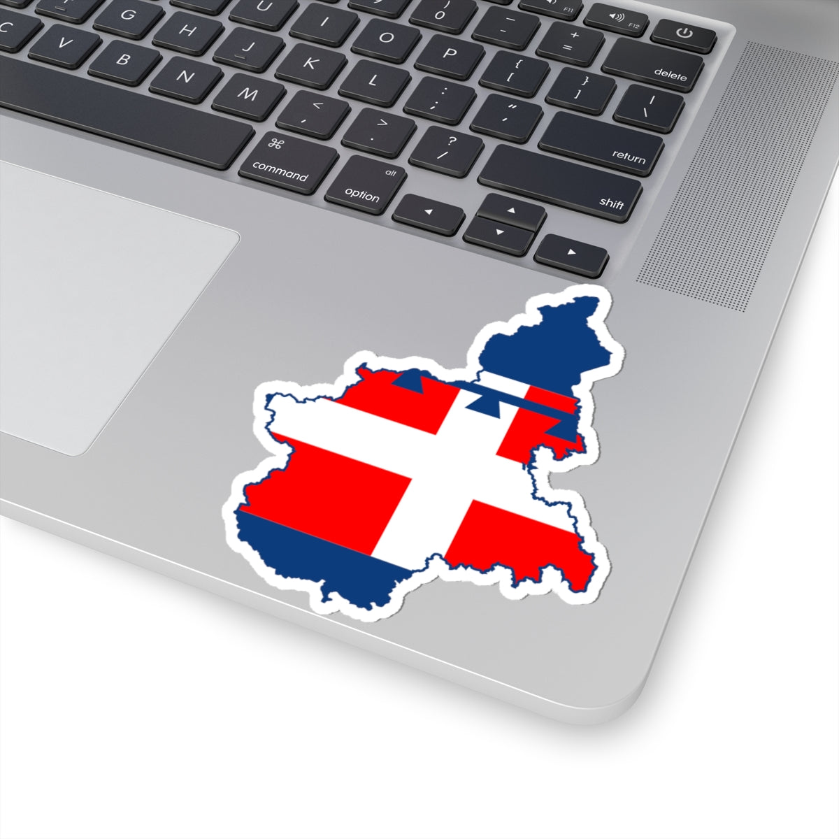 Flag map of Piedmont (Italy) STICKER Vinyl Kiss-Cut Decal