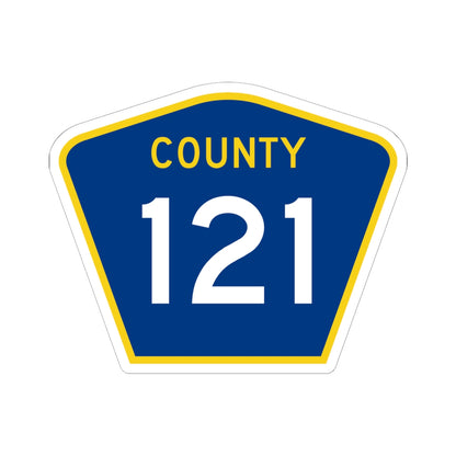 County 121 MN (Minnesota) (Road Sign) STICKER Vinyl Kiss-Cut Decal