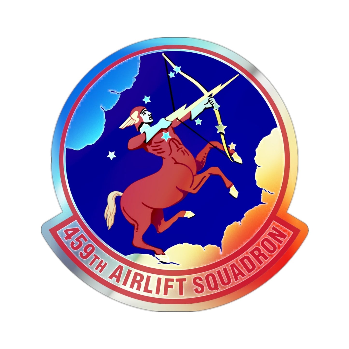 459th Airlift Squadron (U.S. Air Force) Holographic STICKER Die-Cut Vinyl Decal-2 Inch-The Sticker Space