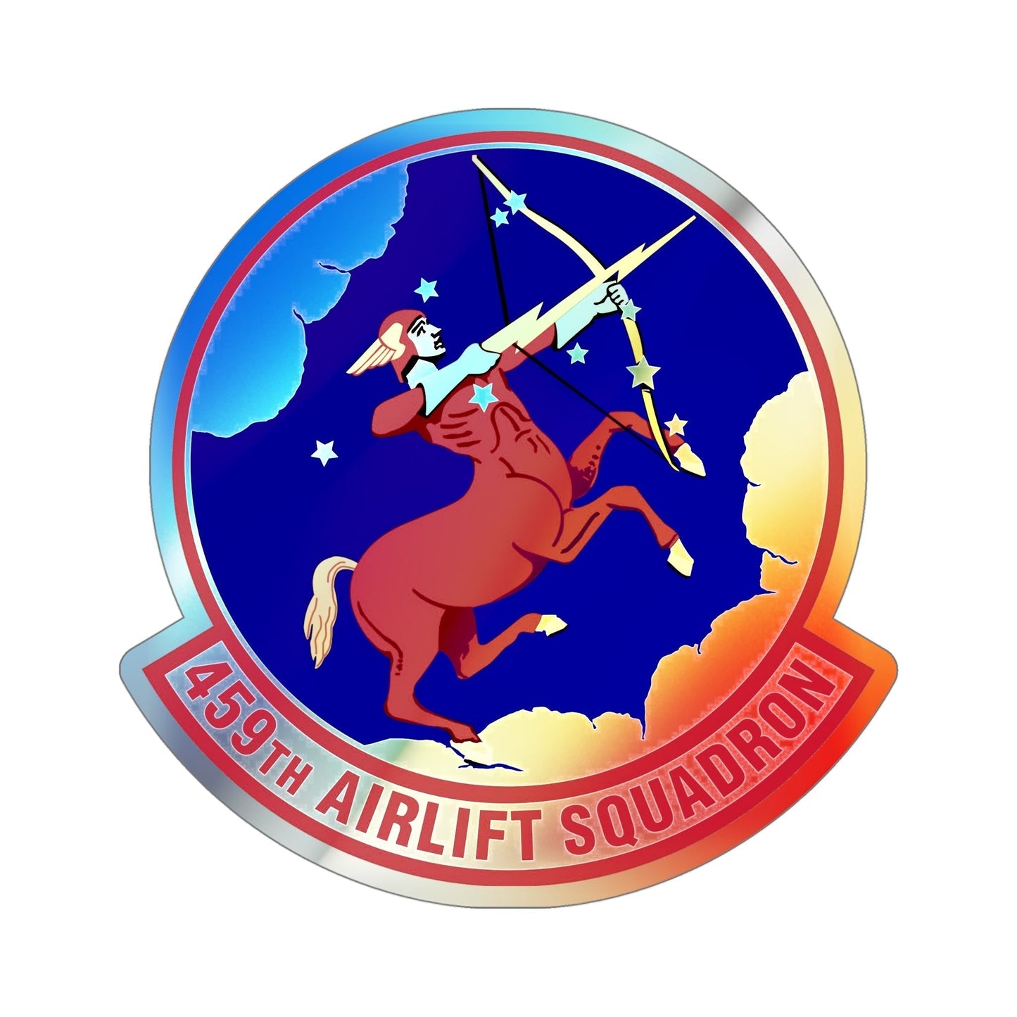 459th Airlift Squadron (U.S. Air Force) Holographic STICKER Die-Cut Vinyl Decal-5 Inch-The Sticker Space