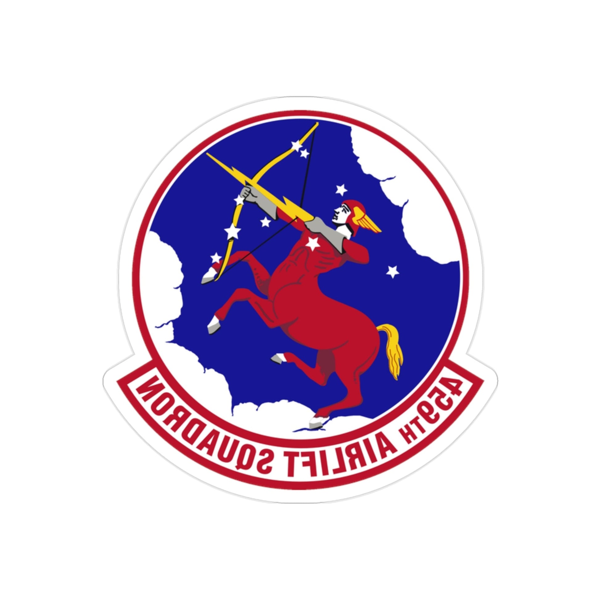 459th Airlift Squadron (U.S. Air Force) REVERSE PRINT Transparent STICKER-2" × 2"-The Sticker Space