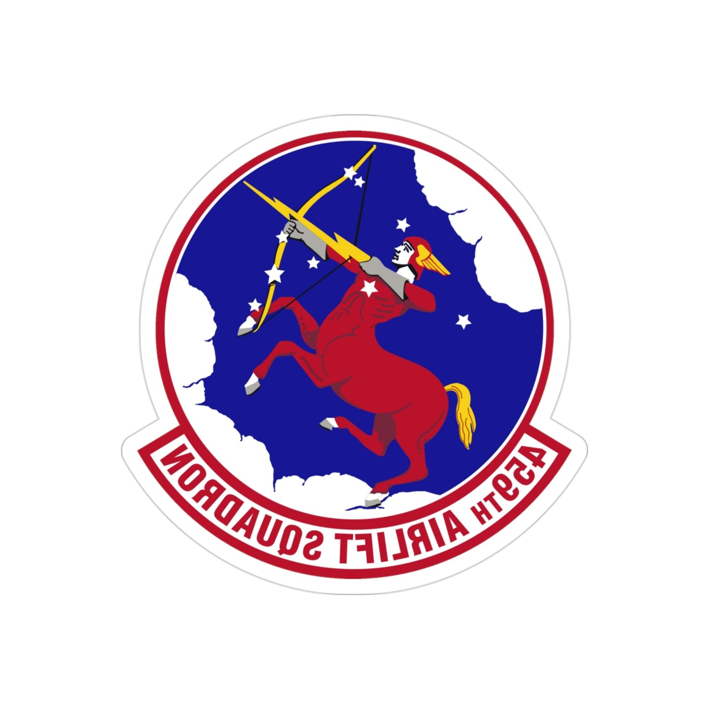 459th Airlift Squadron (U.S. Air Force) REVERSE PRINT Transparent STICKER-3" × 3"-The Sticker Space