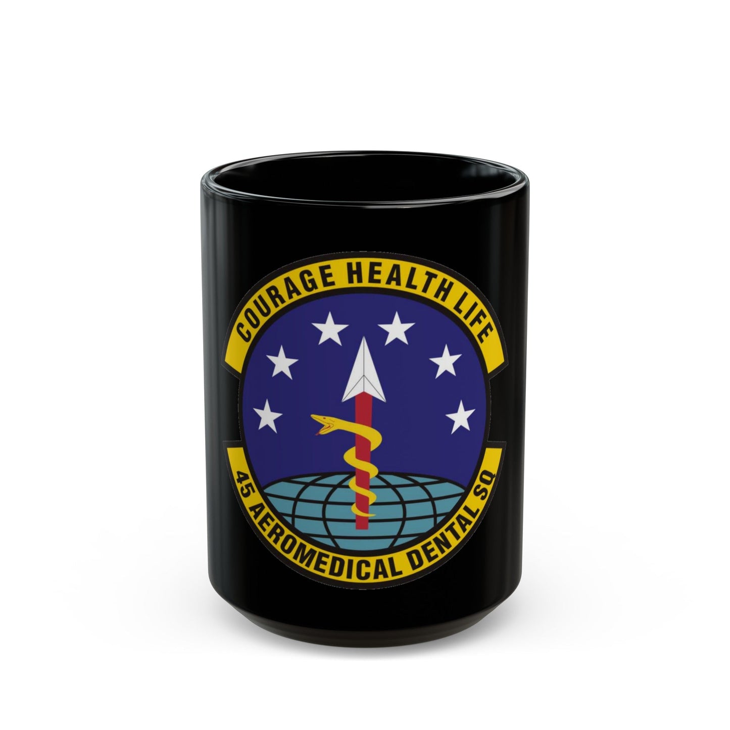 45th Aeromedical Dental Squadron (U.S. Air Force) Black Coffee Mug-15oz-The Sticker Space
